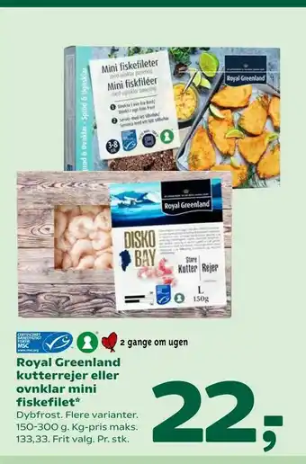 Coop 365 Royal Greenland kutterrejer eller ovnklar mini fiskefilet tilbud