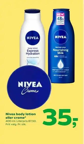Coop 365 Nivea body lotion eller creme tilbud
