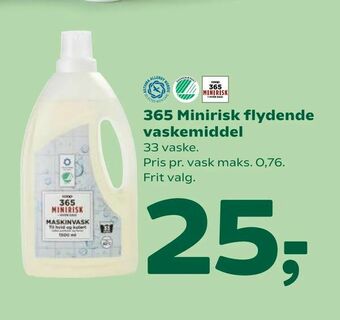 Coop 365 365 Minirisk flydende vaskemiddel tilbud