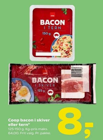 Coop 365 Coop bacon i skiver eller tern tilbud