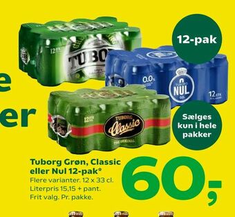 Tuborg Grøn, Classic eller Nul 12-pak