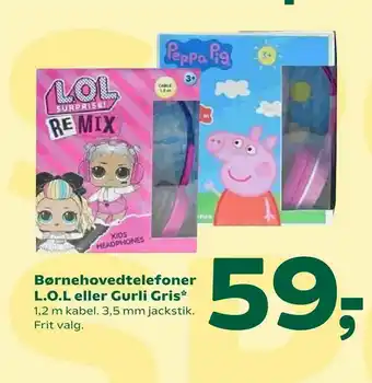 Børnehovedtelefoner L.O.L eller Gurli Gris