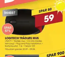 Punkt1 Logitech trådløs mus tilbud