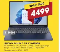 Punkt1 Lenovo ip slim 3 15.3" bærbar tilbud