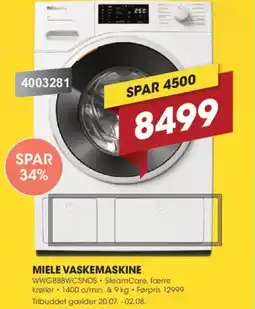 Punkt1 Miele vaskemaskine tilbud