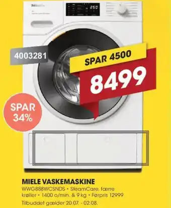 Punkt1 Miele vaskemaskine tilbud