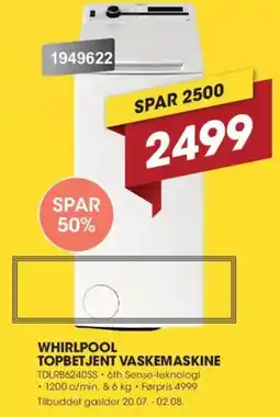 Punkt1 Whirlpool topbetjent vaskemaskine tilbud