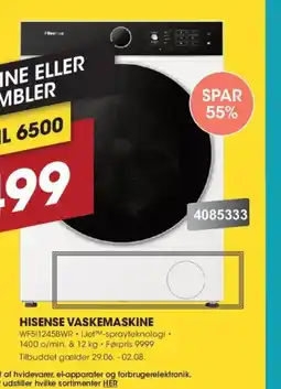 Punkt1 Hisense vaskemaskine tilbud