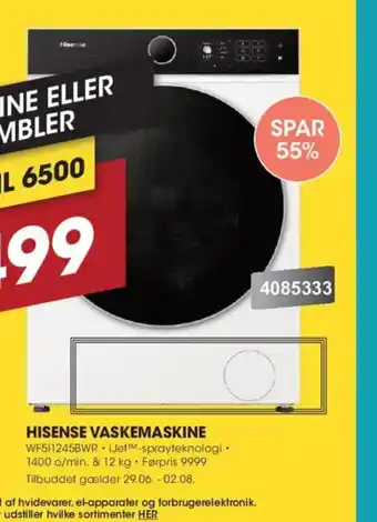 Punkt1 Hisense vaskemaskine tilbud