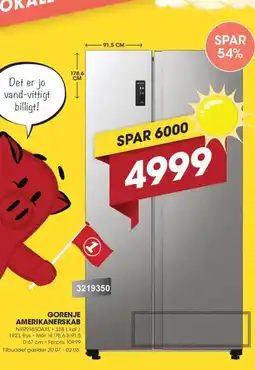 Punkt1 Gorenje amerikanerskab tilbud