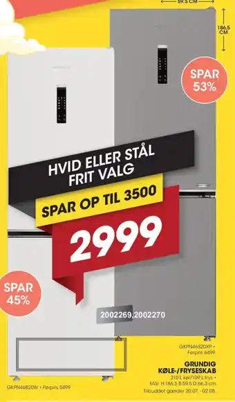 Punkt1 Grundig køle-/fryseskab tilbud