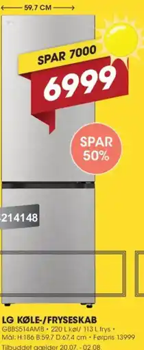 Punkt1 Lg køle-/fryseskab tilbud