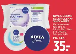 MENY NIVEA creme / cleansing wipes tilbud