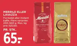 MENY Merrild eller Lavazza (kaffe) tilbud