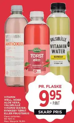 MENY Vitamin Well, Tørst Øko, Valsbølle Vitamin Water eller Rynkeby Frugtbrus tilbud