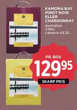 MENY Kamona Bay Pinot Noir eller Chardonnay (3 L box) tilbud