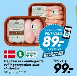 Bilka De Danske Familiegårde kyllingebrystfilet / inderfilet tilbud