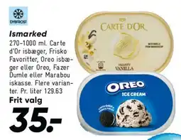 Bilka Ismarked (f.eks. Carte D'Or / Oreo) tilbud