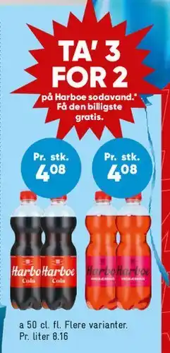 Bilka TA' 3 FOR 2 - Harboe sodavand tilbud