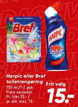Bilka Harpic eller Bref toilet rengøring tilbud