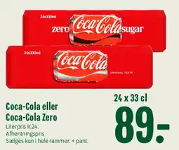 Min Købmand Coca‑Cola eller Coca‑Cola Zero (24 x 33 cl) tilbud