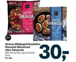 Let-Køb Gestus Middagsfrikadeller, Klassisk Biksemad eller Pølsemix tilbud