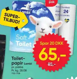 BigDollar Toilet- papir Lambi tilbud