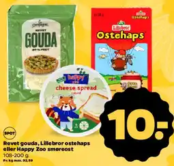 Netto Revet gouda / Lillebror ostehaps / Happy Zoo smøreost tilbud