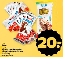 Netto Kinder mælkesnitte / Pingui / Maxi King tilbud