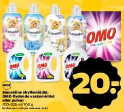 Netto Bamseline / OMO vaskemiddel tilbud