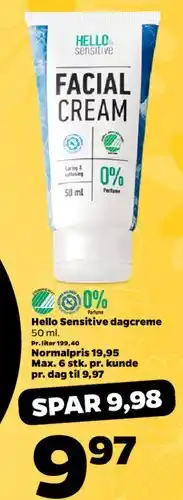 Netto Hello Sensitive Facial Cream tilbud
