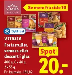Lidl VITASIA Forårsruller / samosa / dessert i glas tilbud