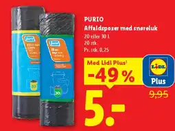 Lidl PURIO Affaldsposer med snøreluk tilbud