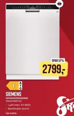 Skousen Siemens opvaskemaskine tilbud