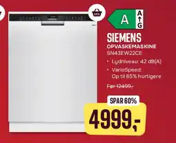 Skousen Siemens opvaskemaskine SN43EW22CE tilbud