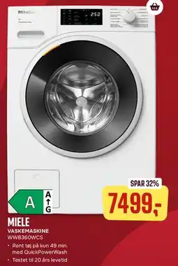 Skousen MIELE Vaskemaskine WWB360/WCS tilbud