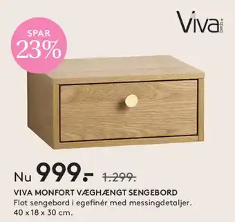 SENG VIVA Monfort væghængt sengebord tilbud