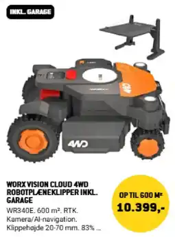 XL-BYG Worx vision cloud 4wd robotpleneklipper inkl. garage tilbud