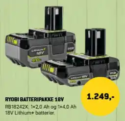 XL-BYG Ryobi batteripakke 18v tilbud