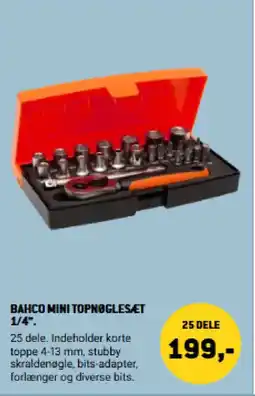 XL-BYG Bahco mini topnoglesæt 1/4". tilbud