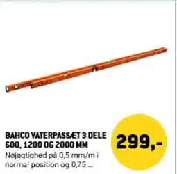 XL-BYG Bahco vaterpassæt 3 dele 600, 1200 OG 2000 mm tilbud