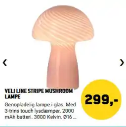 XL-BYG Veli line stripe mushroom lampe tilbud