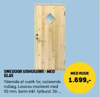 XL-BYG Swedoor udhusdør - med glas tilbud