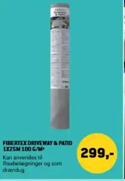 XL-BYG Fibertex driveway & patio 1 x 25 m 100 g/m tilbud