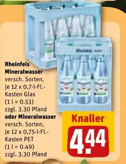 REWE DE Rheinfels Mineralwasser oder Mineralwasser tilbud