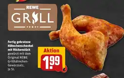 REWE DE Fertig gebratene Hähnchenschenkel mit Rückenstück tilbud