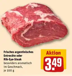 REWE DE Frisches argentinisches Entrecôte oder Rib-Eye-Steak tilbud