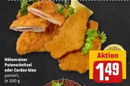 REWE DE Höhenrainer Putenschnitzel oder Cordon bleu tilbud