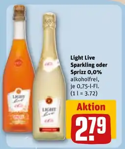 REWE DE Light Live Sparkling oder Sprizz 0,0% tilbud