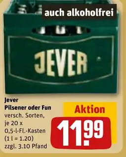 REWE DE Jever Pilsener oder Fun tilbud